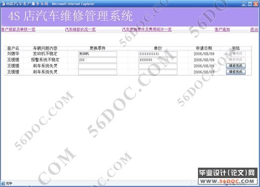 4S店汽车维修管理系统的分析与设计(JSP+MySQL)