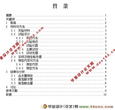 水分胁迫对山下红温州蜜柑叶片脱落酸含量的影响