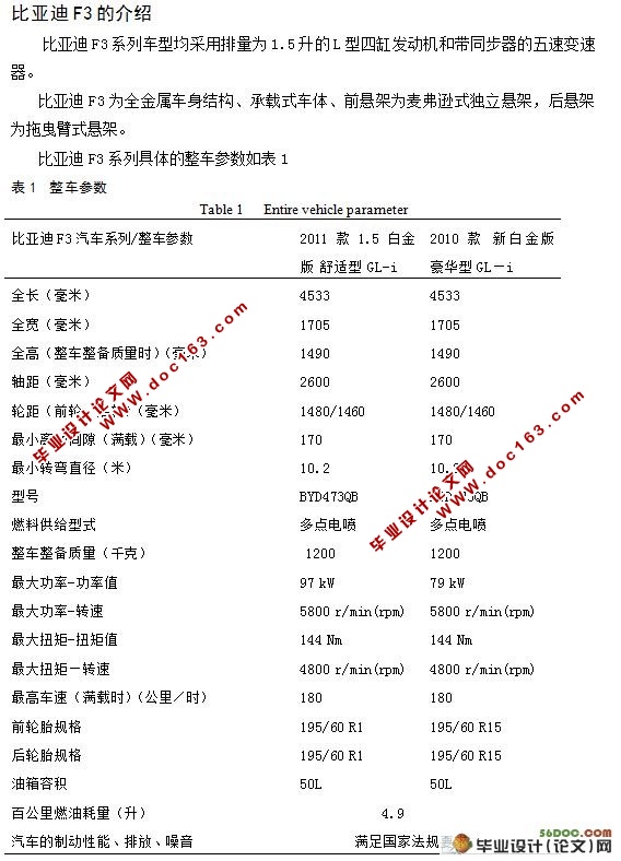 比亚迪F3制动器制动力测试装置的设计