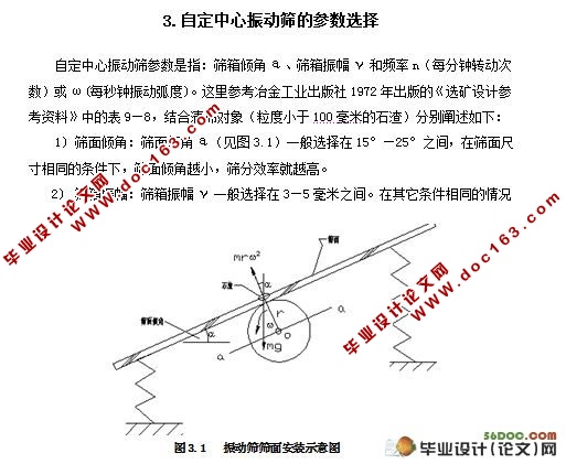自定中心振动筛设计