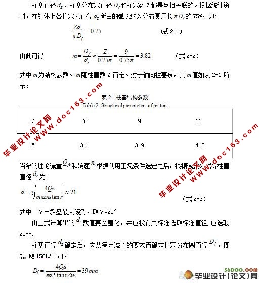 斜盘式轴向柱塞泵设计