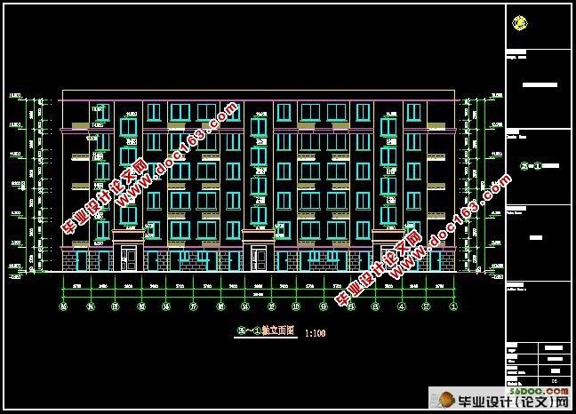 蓝水湾多层住宅楼设计(含CAD建筑图,结构图,总平面图,PKPM)