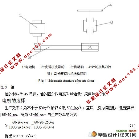 马铃薯切片机的设计(含cad零件图和装配图)