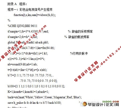 基于Matlab的TFT-LCD解码电路的仿真设计(含程序)