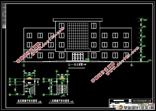 四层2400平米混凝土框架结构学校办公楼设计(建筑设计,结构设计)