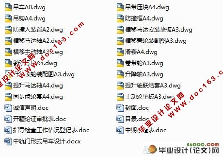 中轨门形式吊车设计(含cad零件图和装配图)