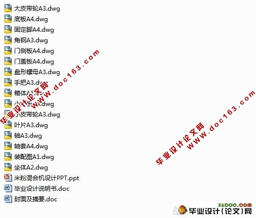 米粉混合机零部件设计