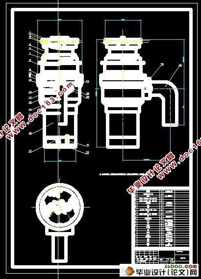 食物垃圾粉碎机设计与仿真(CAD+Proe三维造型)
