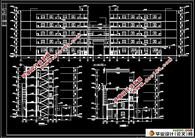 五层教学楼综合楼施工组织设计(CAD建筑结构图,工程量计算)