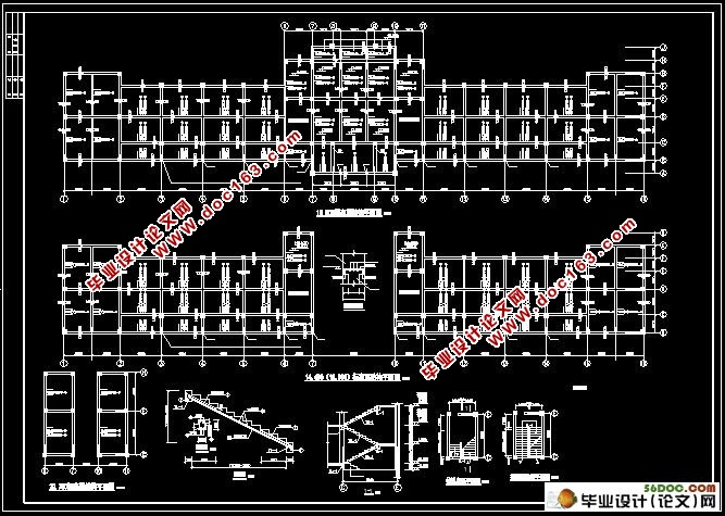 五层教学楼综合楼施工组织设计(CAD建筑结构图,工程量计算)