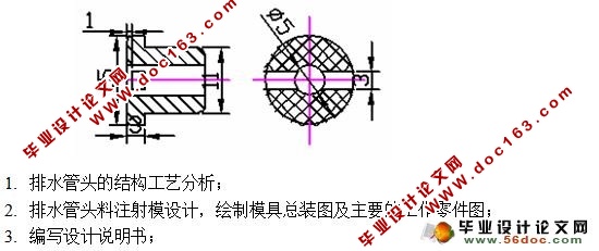 排水管头塑料模具设计与制造(含工艺卡,cad零件图和装配图)