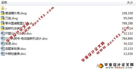 电动旋耕机设计(含CAD零件图和装配图)