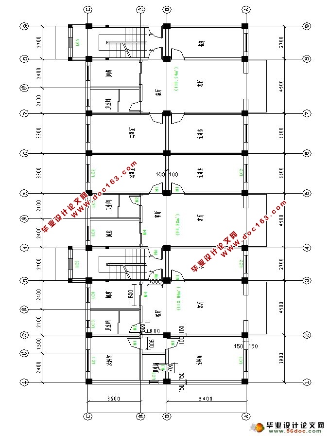 五层3400平米杭州中学教师公寓宿舍楼设计
