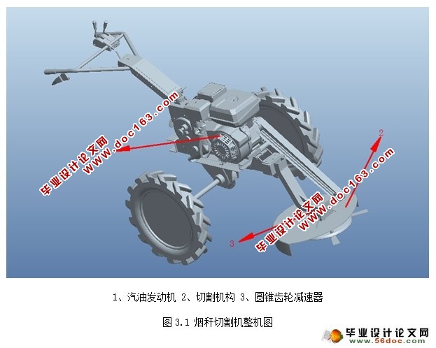 小型烟秆切割机的设计(农业机械)(含CAD图,Proe三维图)