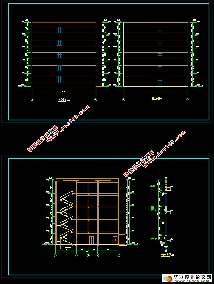 五层4700平米大同工程学院图书馆设计(建筑图,结构图,总平面图)