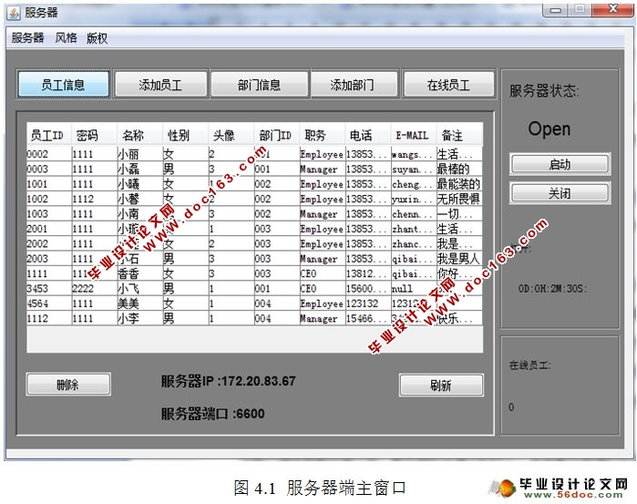 企业内部即时通信系统设计与开发(Java,C/S,Oracle)