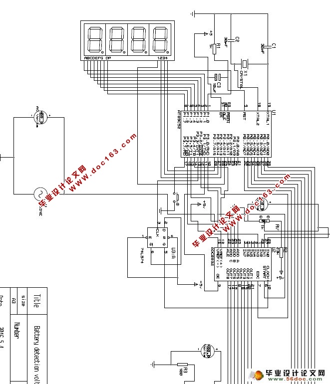 蓄电池智能检测系统设计(附程序,电路图,protetus仿真)