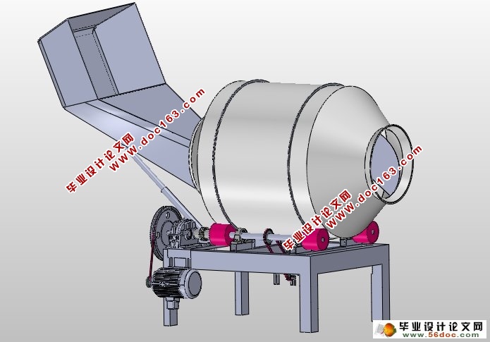 建筑混凝土搅拌机的设计(含CAD图,SolidWorks三维)
