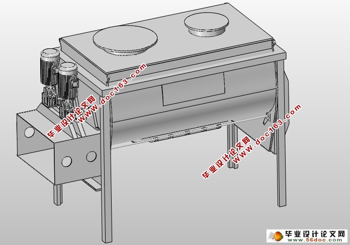 双轴桨叶式加湿调质机的设计(含CAD图,SolidWorks三维)