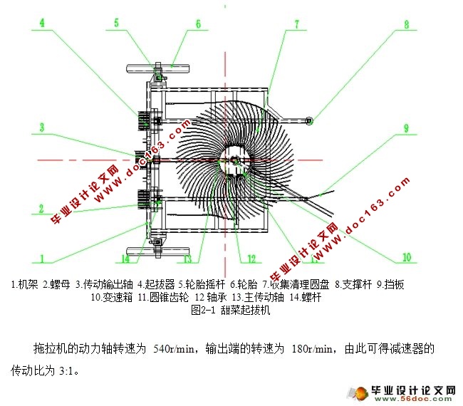 甜菜起拔机的设计(农业机械)(含CAD图,SolidWorks三维)