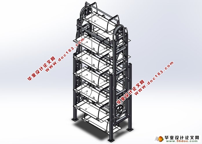 垂直循环式立体停车设备(12车位)(含CAD图,SolidWorks三维图)