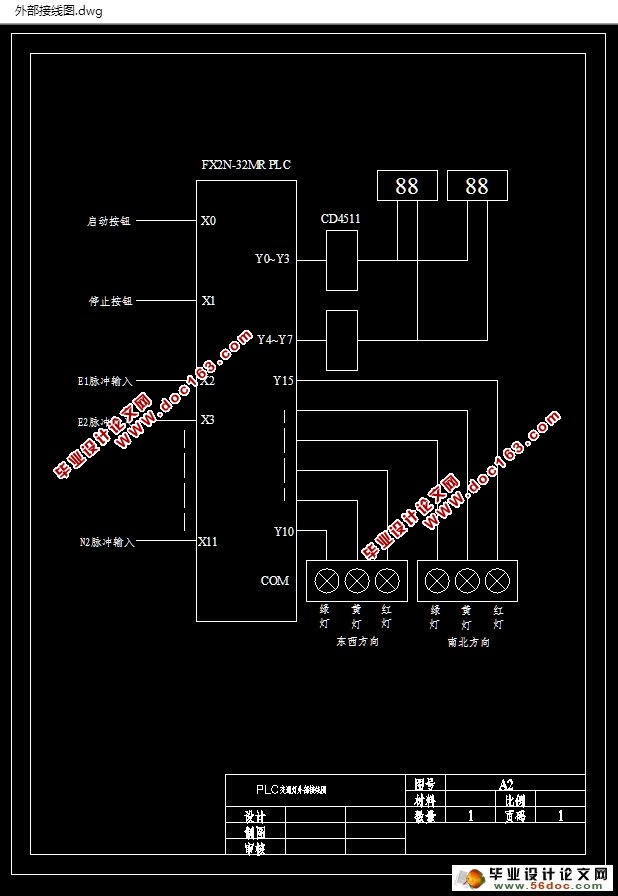 基于PLC交通灯控制系统的设计(附接线图,梯形图)