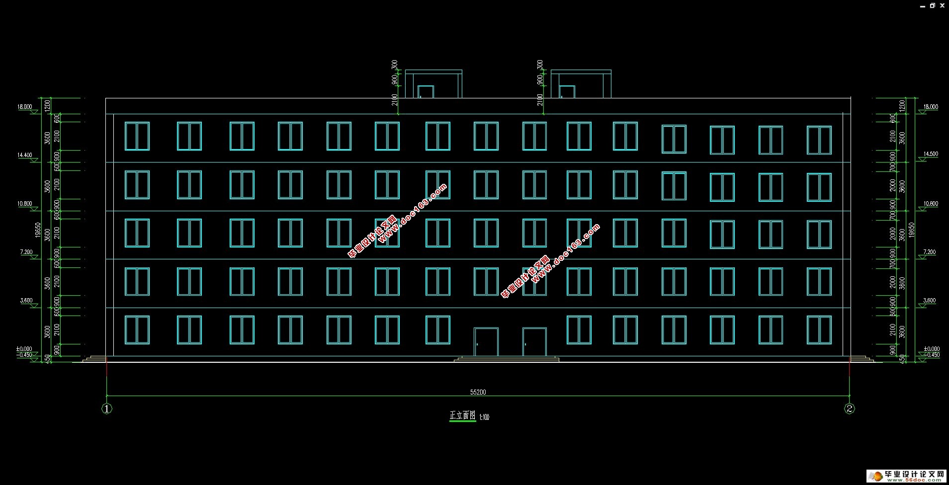 ���4500ƽ�׿�ܽṹ�����ۺ�¥���(����ͼ,�ṹͼ,��ƽ��ͼ)
