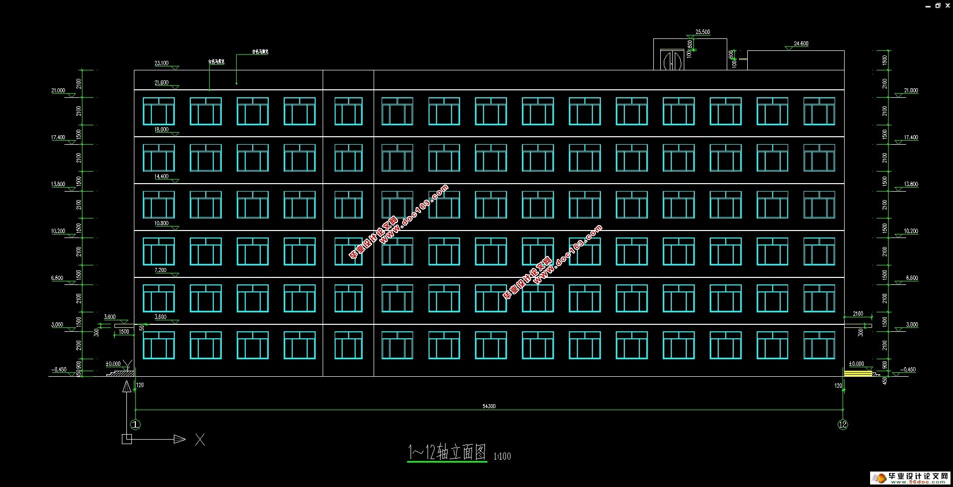 六层6534平米株洲天元区商业办公楼设计(建筑,结构,施工组织)