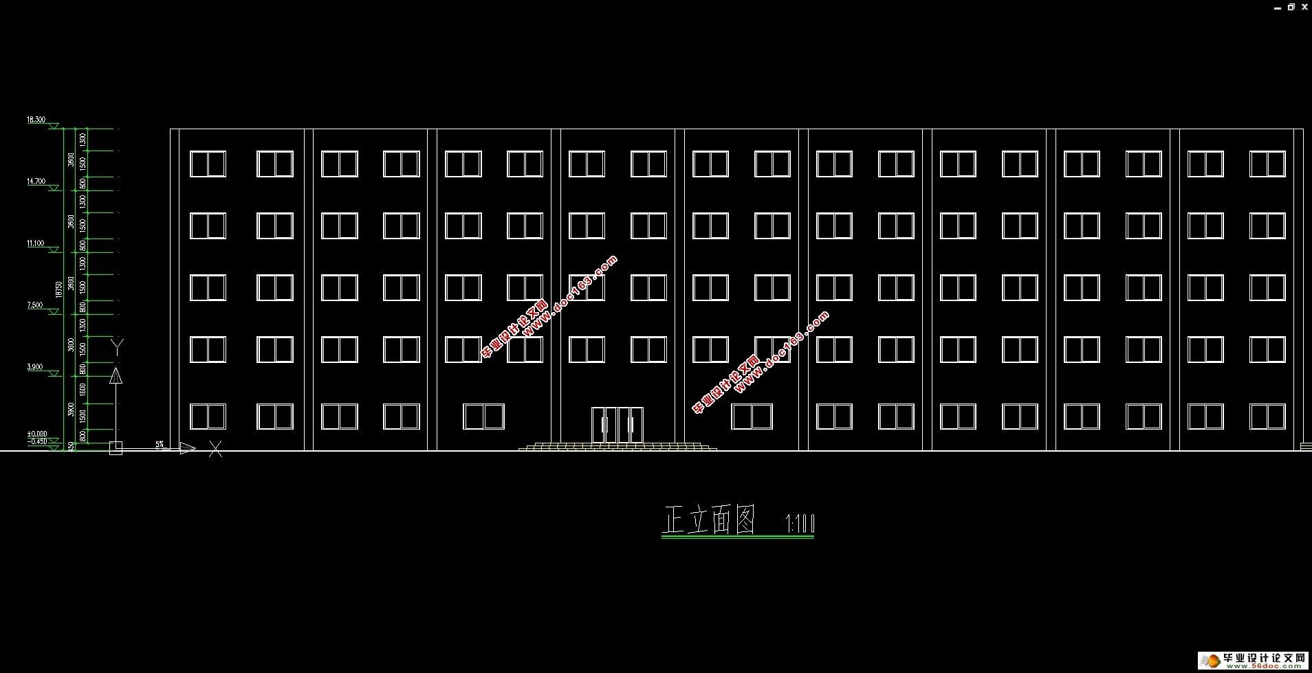 五层5200平米沈阳科技公司办公楼设计(建筑图,结构图)