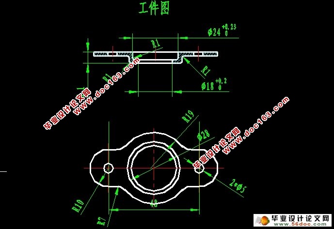 端盖的冲孔翻边落料级进摸的设计(含CAD图,CAXA图)