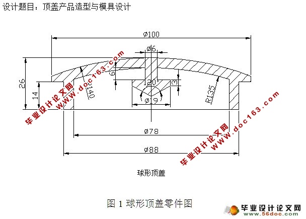 球形顶盖注塑模具设计(含CAD零件装配图,工艺卡)