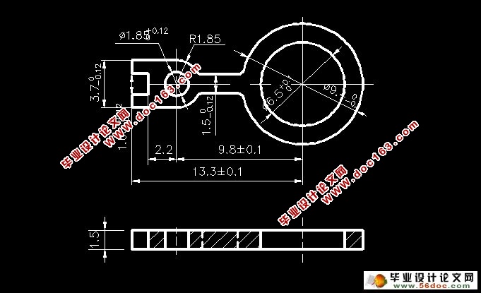 引线片冲裁件的冲压工艺及模具设计(含CAD零件装配图)
