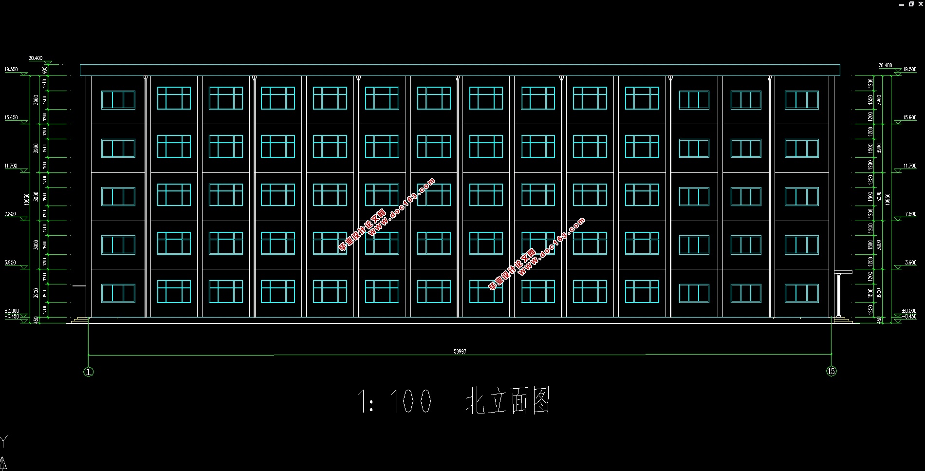 宿州市五层5200平米中学教学楼设计(建筑图,结构图)