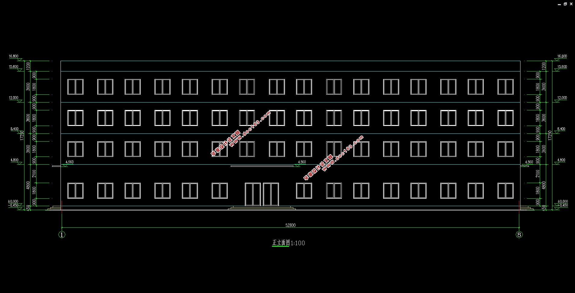 四层4060平米百货商场营业厅设计(建筑图,结构图)