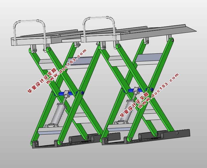 汽车检修升降台架的设计(含CAD零件装配图,SolidWorks三维造型)