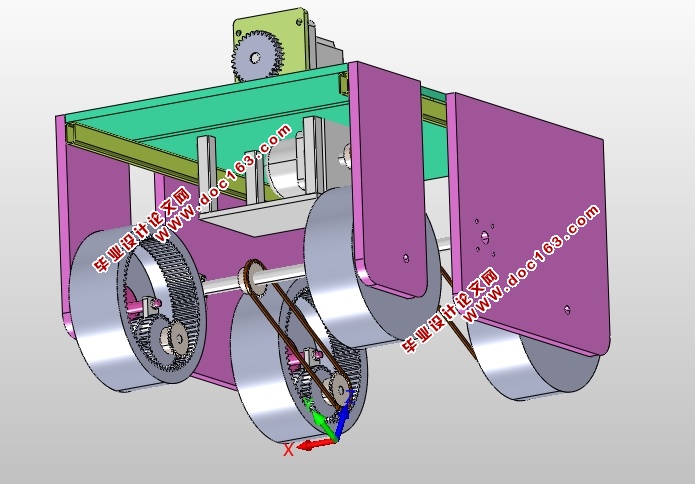 单自由度越障机器人设计(含CAD图,SolidWorks,IGS三维图)