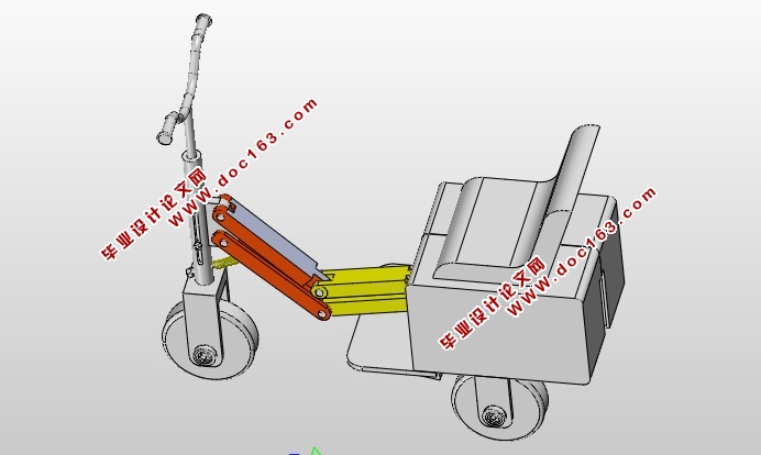 可折叠儿童电动车的设计(含CAD图,SolidWorks,PROE三维图)