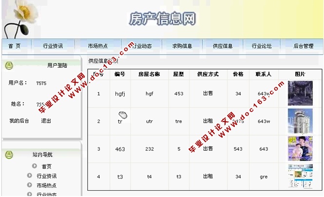 房产信息网站的设计与实现(ASP.NET,SQL)