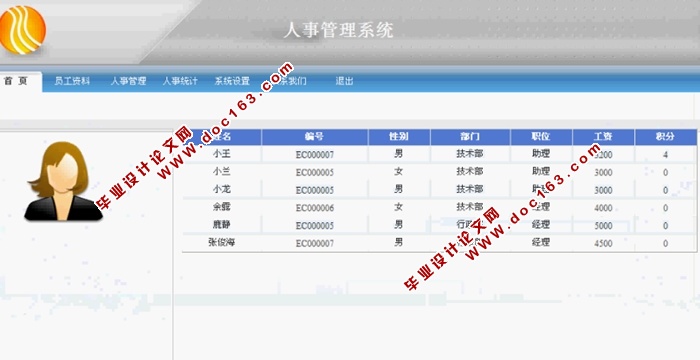企业员工人事管理系统的设计与实现(ASP.NET,SQL)