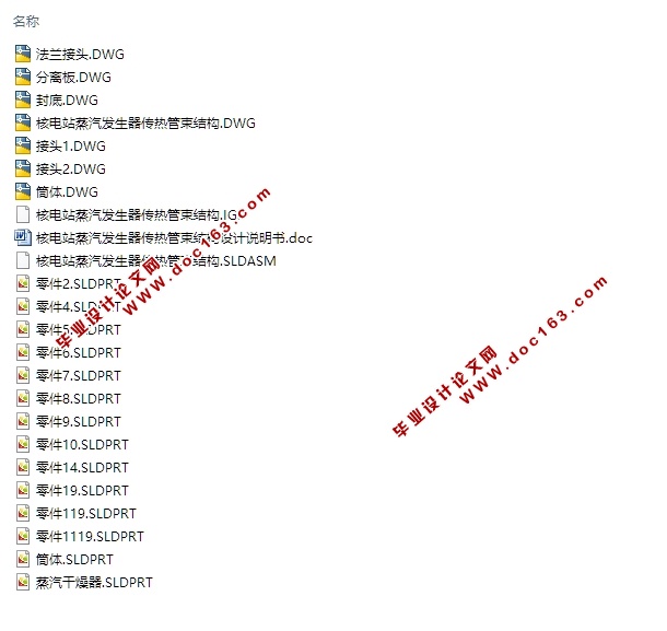核电站蒸汽发生器传热管束结构设计(含CAD图,SolidWorks,IGS三维图)