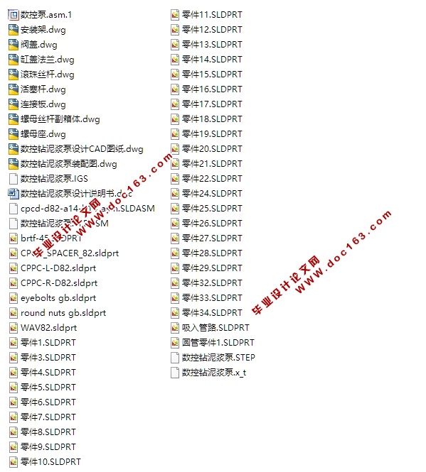 数控钻泥浆泵的设计(含CAD零件装配图,SolidWorks,IGS三维图)