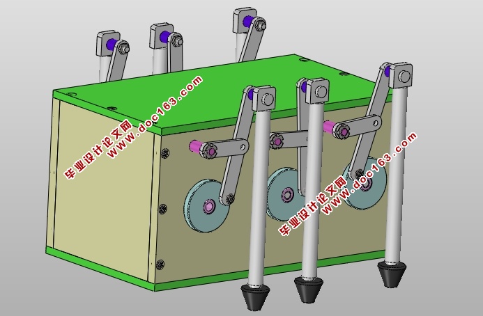 微小型步行四杆机构的设计(含CAD零件装配图,SolidWorks三维图)