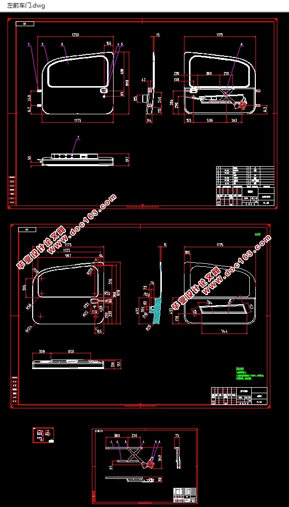 电动汽车左前车门的设计(含CAD零件装配图,SolidWorks,IGS三维图)