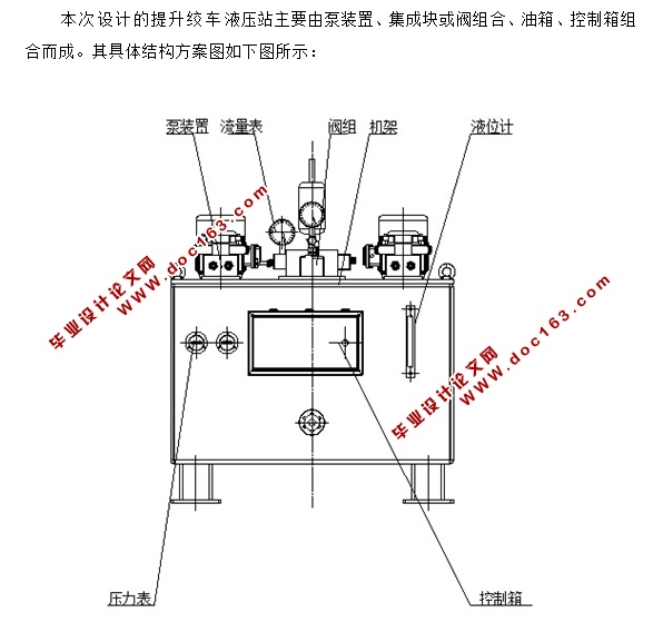 提升绞车液压站设计(含CAD零件装配图,SolidWorks三维图)