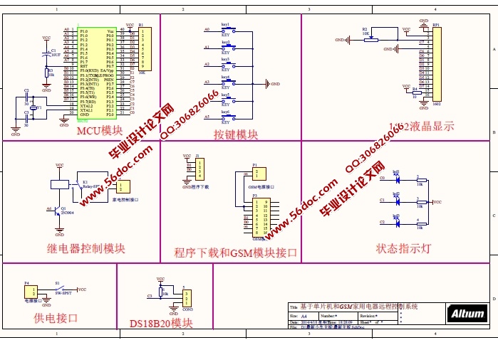 基于单片机和GSM家用电器远程控制设计(含电路图,程序)