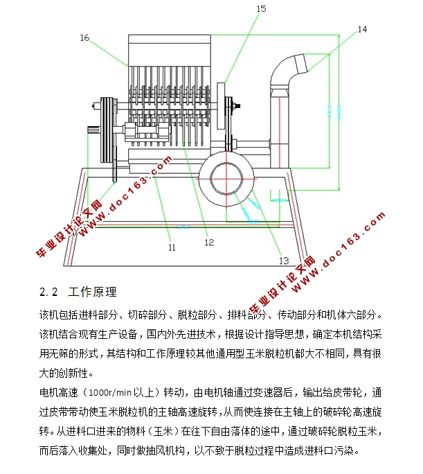 玉米脱粒机结构设计(含CAD零件图装配图)