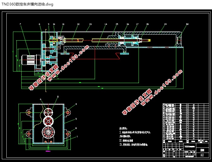 TND360数控车床横向进给装置设计(含CAD零件图装配图)