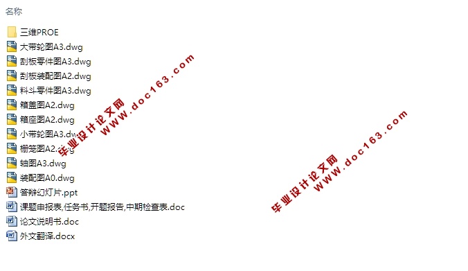 蚕豆脱壳机机械结构设计(含CAD零件图装配图,Proe三维图)