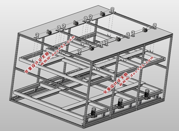 立体车库机械系统中推拉机构的结构设计(含CAD图,x_t,SolidWorks三维图)