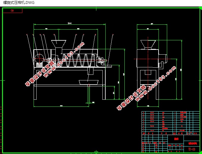 螺旋式压榨机的设计(含CAD零件装配图,IGS,SolidWorks三维图)
